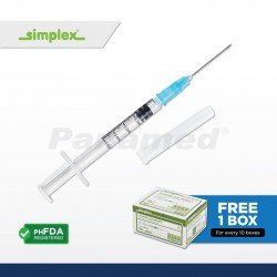 Simplex Disp Safety Syringe, 0.3cc-0.5cc, G-23 x1 (100's)
